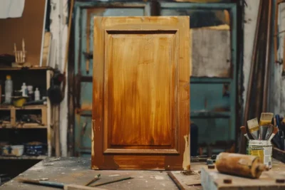 como pintar una puerta de madera con barniz